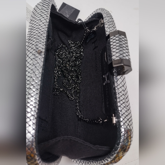 Halston Heritage Metallic Vapor Stingray Evening Crossbody Clutch - Picture 6 of 9